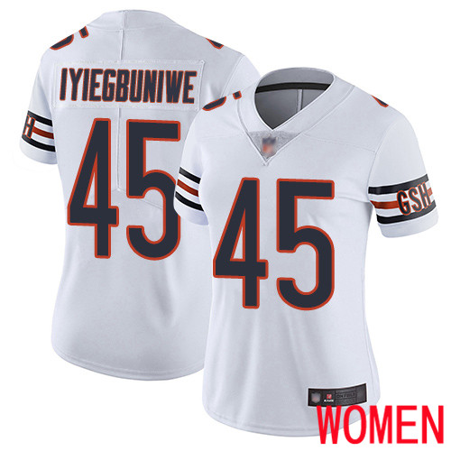 Chicago Bears Limited White Women Joel Iyiegbuniwe Road Jersey NFL Football #45 Vapor Untouchable->youth nfl jersey->Youth Jersey